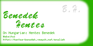 benedek hentes business card